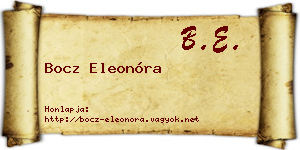 Bocz Eleonóra névjegykártya